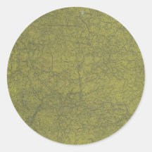 Olive Colored Painted Street Cracked Concrete Sticker