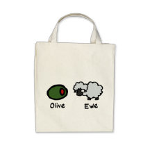 Olive Ewe Canvas Bags