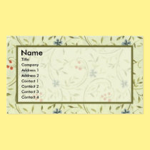 Olive Floral Pattern Business Cards business cards