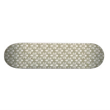 Olive Green Damask Skateboard