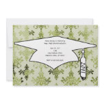 olive green distressed damask invitations