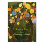 Olive Green Fall Love Trees Wedding Thank You Card