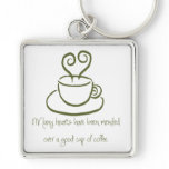 Olive Green Mended Hearts Coffee Keychain