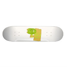 Olive Green Peace Person Skate Deck