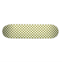 Olive green polka dots custom skate board
