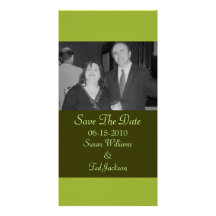 Olive Green Save the Date Personalized Photo Card