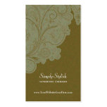 Olive green swirls interior designer business card