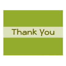 Olive Green Thank You Post Card