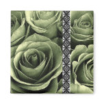 OLIVE GREEN Wedding Rose Bouquet with Lace magnets