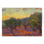 Olive Grove, Orange Sky by van Gogh, Vintage Art Greeting Cards