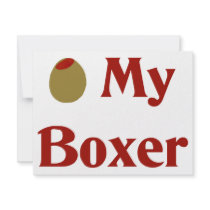 Olive (I  Love) My Boxer Personalized Announcements