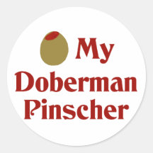 Olive (I Love) My Doberman Pinscher Sticker