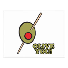olive i love you post cards