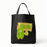 Olive Peace Word Tote Bags