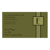 Olive stripe - cream -business card template