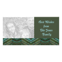 olive teal customized photo card