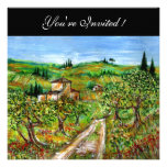 OLIVE TREES IN TUSCANY, green black Custom Announcements