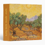 Olive Trees Yellow Sky Sun, van Gogh, Vintage Art Vinyl Binder
