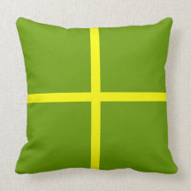 "Olive/Yellow Cross"  Pillow