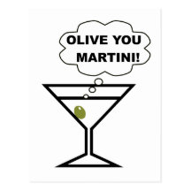 Olive You Martini Postcards