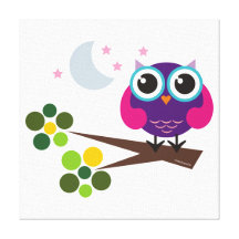 Oliver l'art de mur de toile étiré par hibou toile tendue