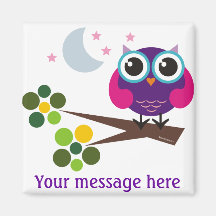 Oliver the Owl Customizable Fridge Magnet