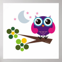 oliver the owl print kids room decor