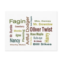 Oliver Twist Characters Postcard