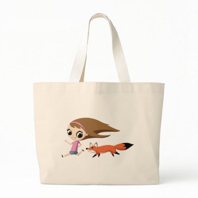 Olivia and Cheddar the Fox Tote Bag by ButtermilkBiscuits