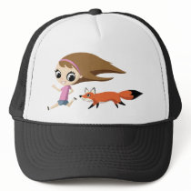 Olivia and Cheddar the Fox Hat