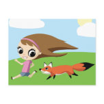 Olivia and Cheddar the Fox Post Card