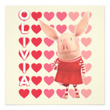 Olivia - arrière - plan de coeur invitation personnalisée