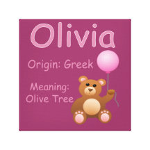 Olivia / Nursery Decor Gallery Wrapped Canvas