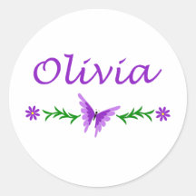 Olivia (Purple Butterfly) Stickers