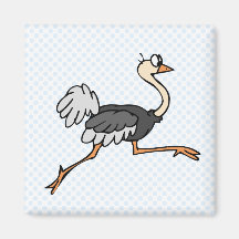 Ollie Ostrich Fridge Magnet