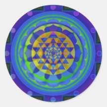 Om (AUM) Yantra mandala Round Sticker