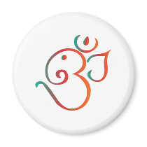 Om-ganpati-green-orange Magnet