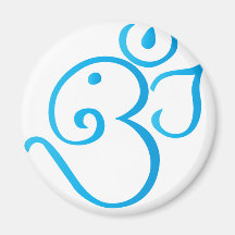 Om-ganpati-turqoise Fridge Magnets