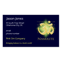 Om in Green & Gold - Namaste Business Cards
