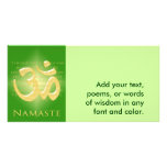 Om in Green & Gold - Namaste Custom Photo Card