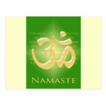 Om in Green & Gold - Namaste Postcards
