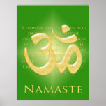 Om in Green & Gold - Namaste Poster