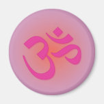 Om, in pink and orange magnet