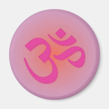 Om, in pink and orange magnet