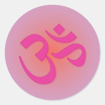 Om, in pink and orange stickers