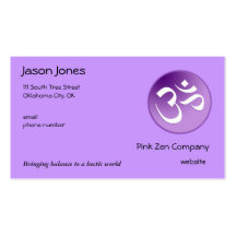 Om, in Purple and White Business Card Templates