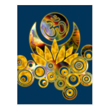 Om Lotus | dark blue Post Card