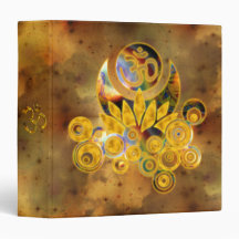 Om Lotus | dark yellow universe Vinyl Binder