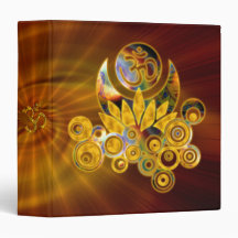 Om Lotus | red yellow waves Binders