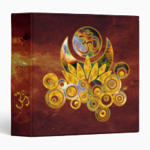 Om Lotus | universe of fire 3 Ring Binders